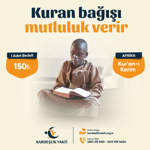 Kur'an-ı Kerim Bağışı 1 Adet Kur'an-ı Kerim Bağışı 1 Adet
