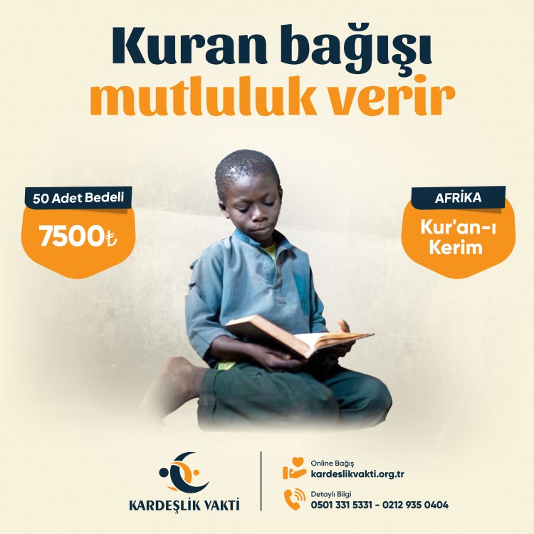 Kur'an-ı Kerim Bağışı 50 Adet